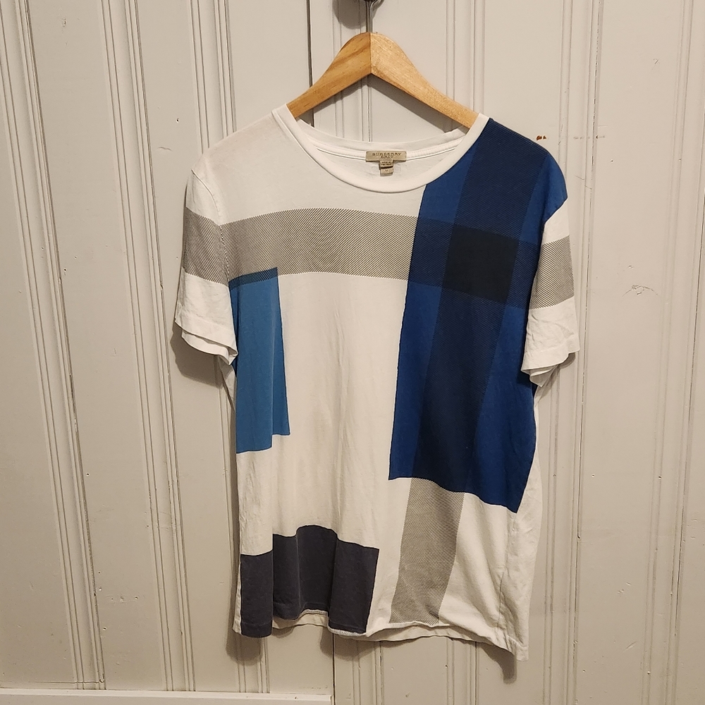Burberry Blue white Crosscheck Shirt